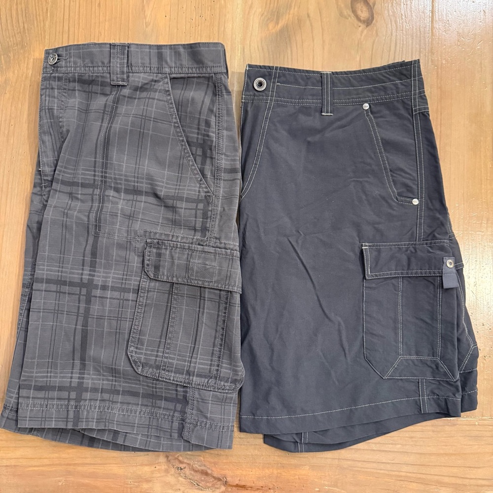 Lot of 2 Sz36 Cargo Shorts Kuhl and North Face